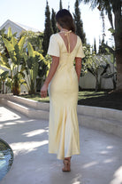 Olivia Soft Matte Satin Maxi Dress Yellow | Wedding Guest Dress | Maxi | Satin | Oh Hello Clothing