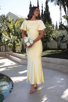 Olivia Soft Matte Satin Maxi Dress Yellow | Wedding Guest Dress | Maxi | Satin | Oh Hello Clothing