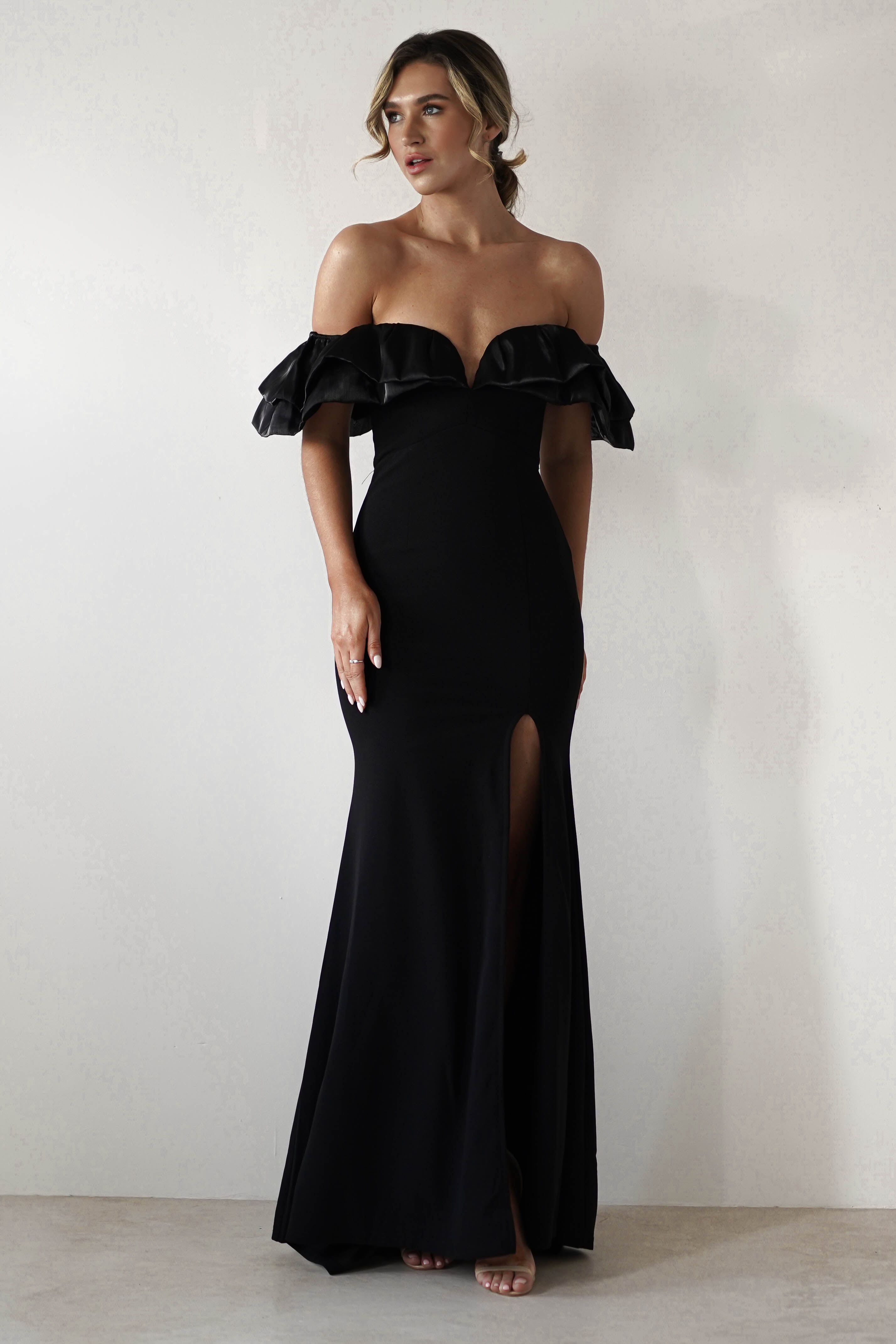 Olympia Off The Shoulder Gown | Black | Debs & Prom | Formal Gown | Oh Hello Clothing