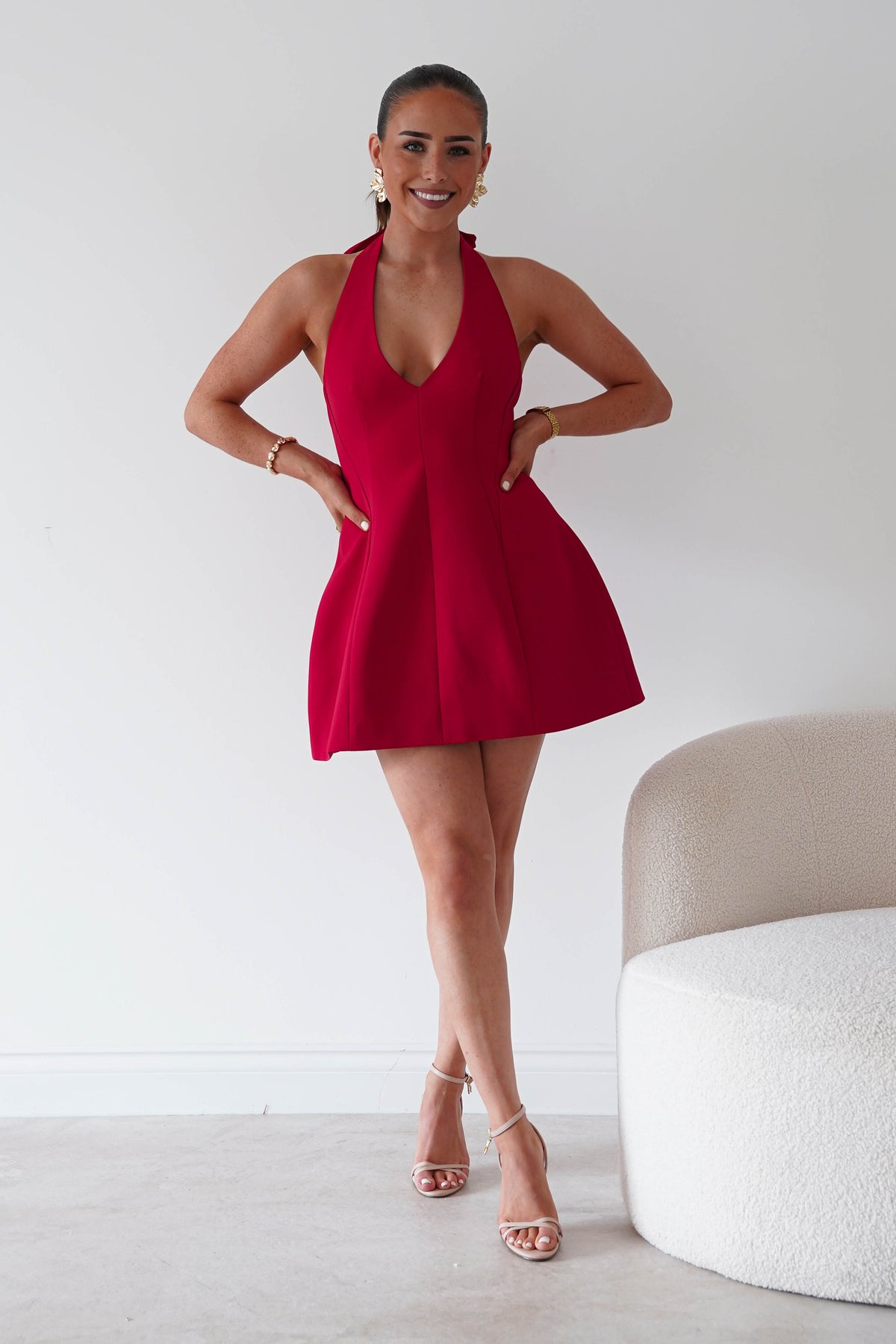 Oh Hello Clothing Women > Clothing > Dresses Pandora Structured Mini Dress | Red