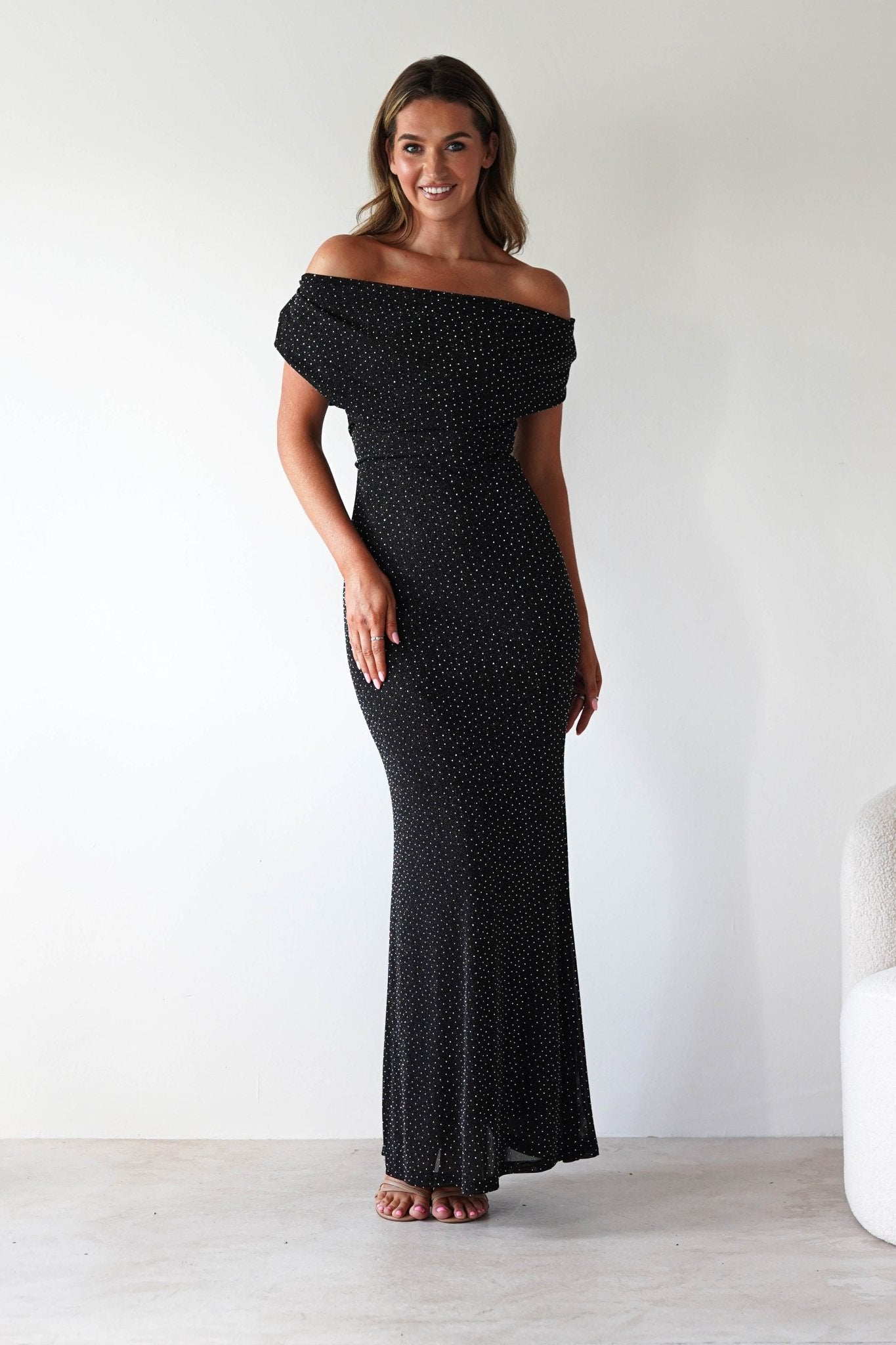 Pascal Bodycon Embellished Maxi Dress Black | Wedding Guest Dress | Bodycon | Maxi | Oh Hello Clothing