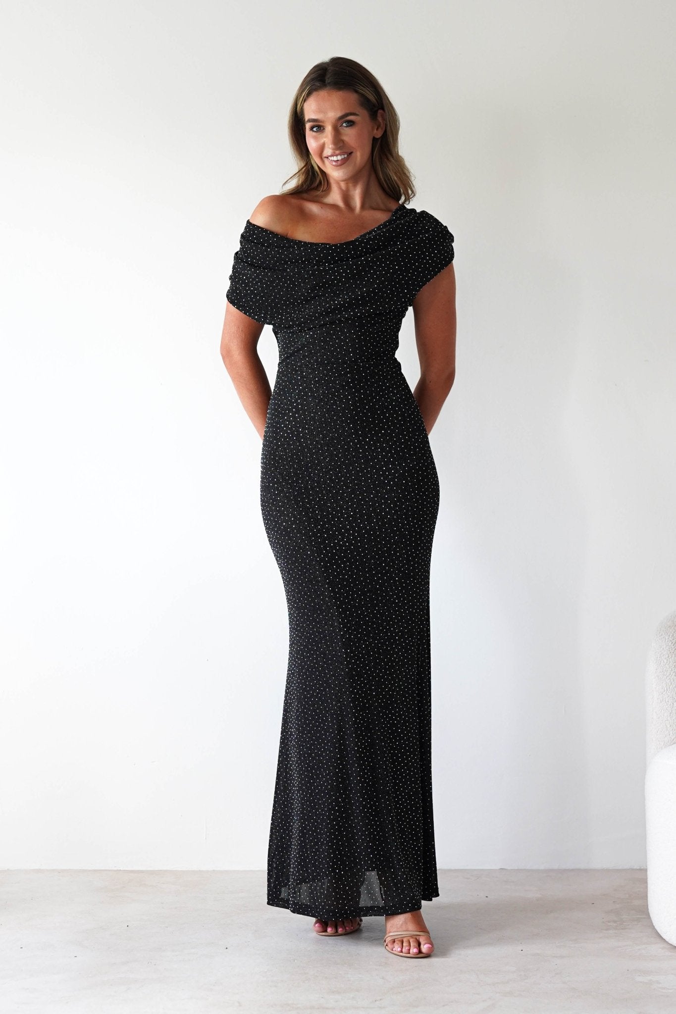Pascal Bodycon Embellished Maxi Dress Black | Wedding Guest Dress | Bodycon | Maxi | Oh Hello Clothing