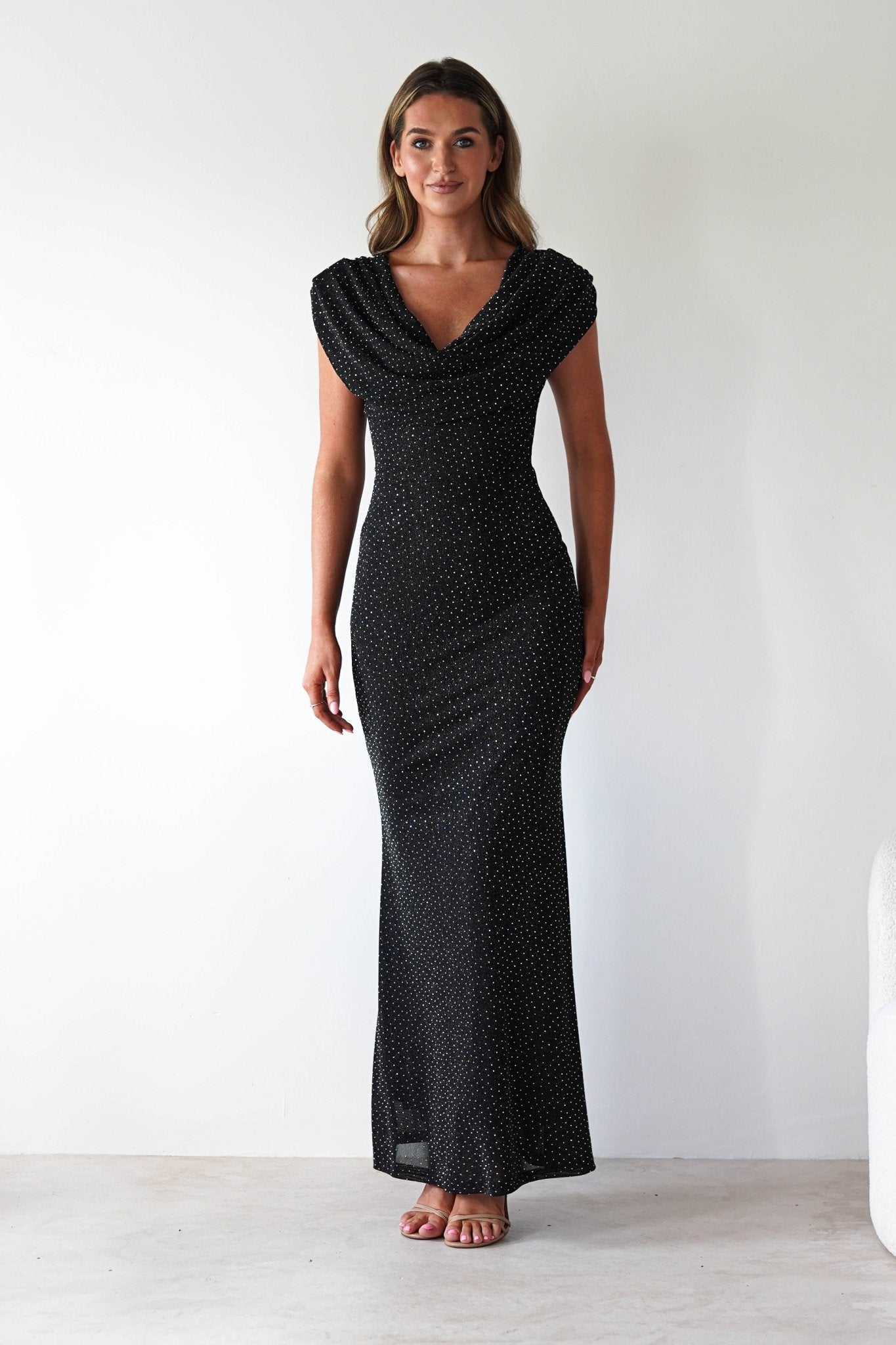Pascal Bodycon Embellished Maxi Dress Black | Wedding Guest Dress | Bodycon | Maxi | Oh Hello Clothing