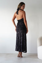 Paxton Halter Neck Floral Maxi Dress Black | Wedding Guest Dress | Halter Neck | Maxi | Oh Hello Clothing