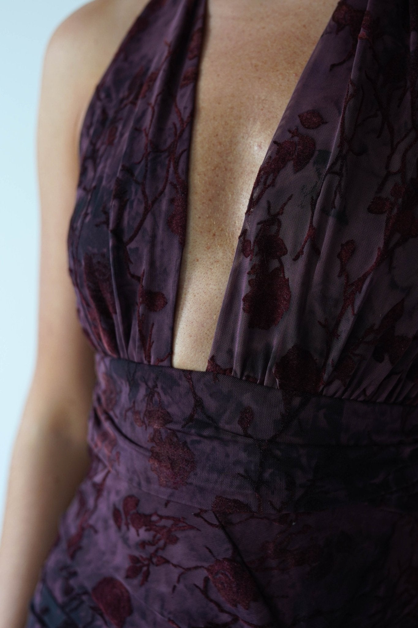 Paxton Halter Neck Floral Maxi Dress Wine | Wedding Guest Dress | Halter Neck | Maxi | Oh Hello Clothing