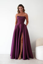 Oh Hello Clothing Dresses > Prom Dresses Pepper Strapless A-Line Maxi Gown | Berry