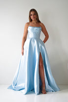 Oh Hello Clothing Dresses > Prom Dresses Pepper Strapless A-Line Maxi Gown | Blue