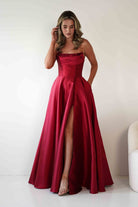 Pepper Strapless A-Line Maxi Gown | Red | Debs & Prom | Formal Gown | Oh Hello Clothing