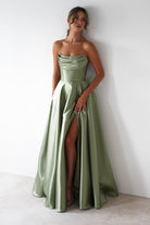 Pepper Strapless A-Line Maxi Gown | Sage | Debs & Prom | Formal Gown | Oh Hello Clothing