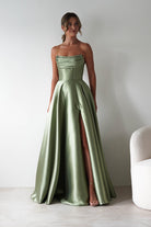 Pepper Strapless A-Line Maxi Gown | Sage | Debs & Prom | Formal Gown | Oh Hello Clothing