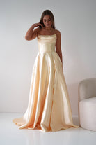 Oh Hello Clothing Dresses > Prom Dresses Pepper Strapless A-Line Maxi Gown | Yellow