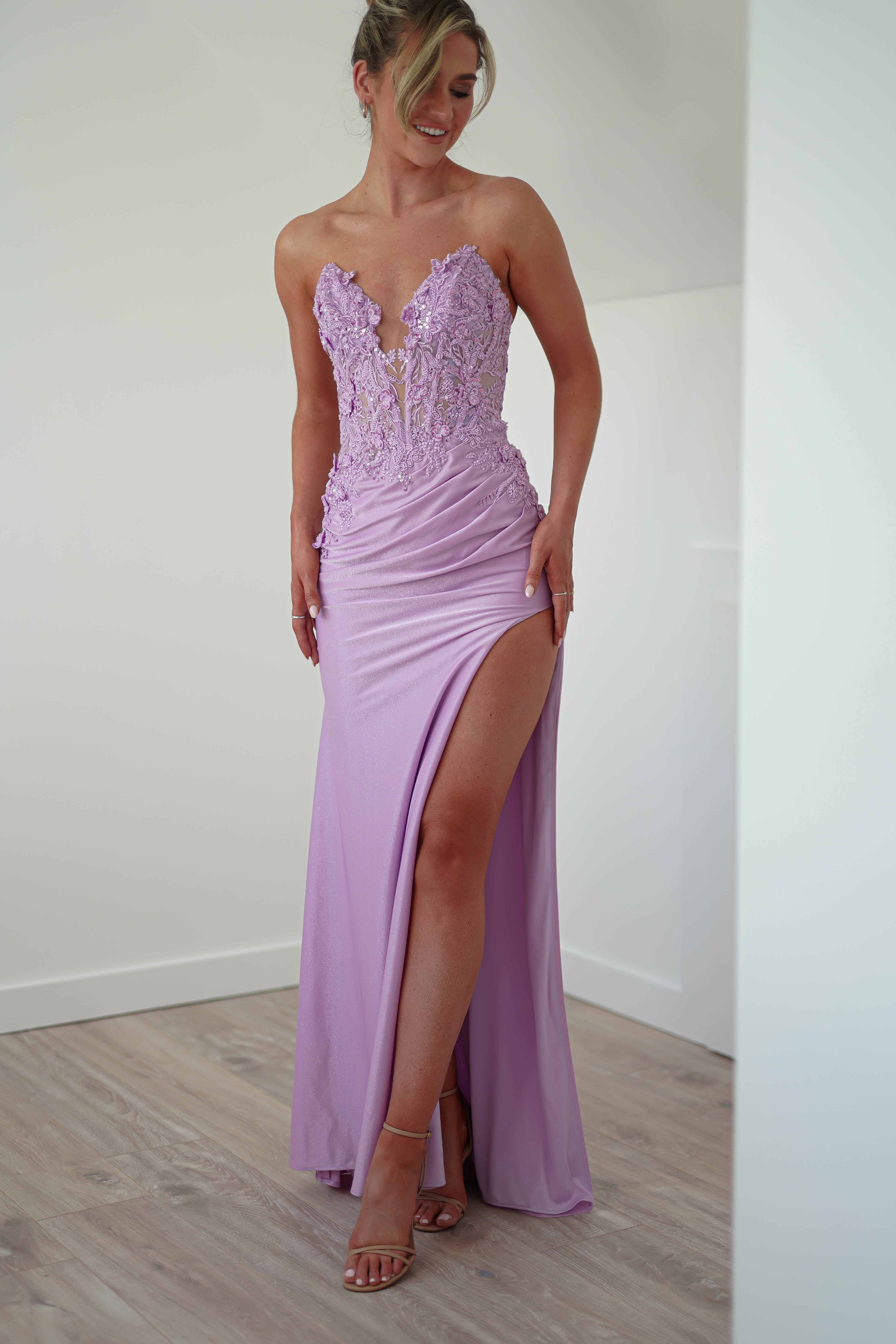 Perla Embellished Gown | Lilac | Debs & Prom | Formal Gown | Oh Hello Clothing
