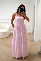 Oh Hello Clothing Women > Clothing > Dresses Petal Skater Cotton Maxi Dress | Pink