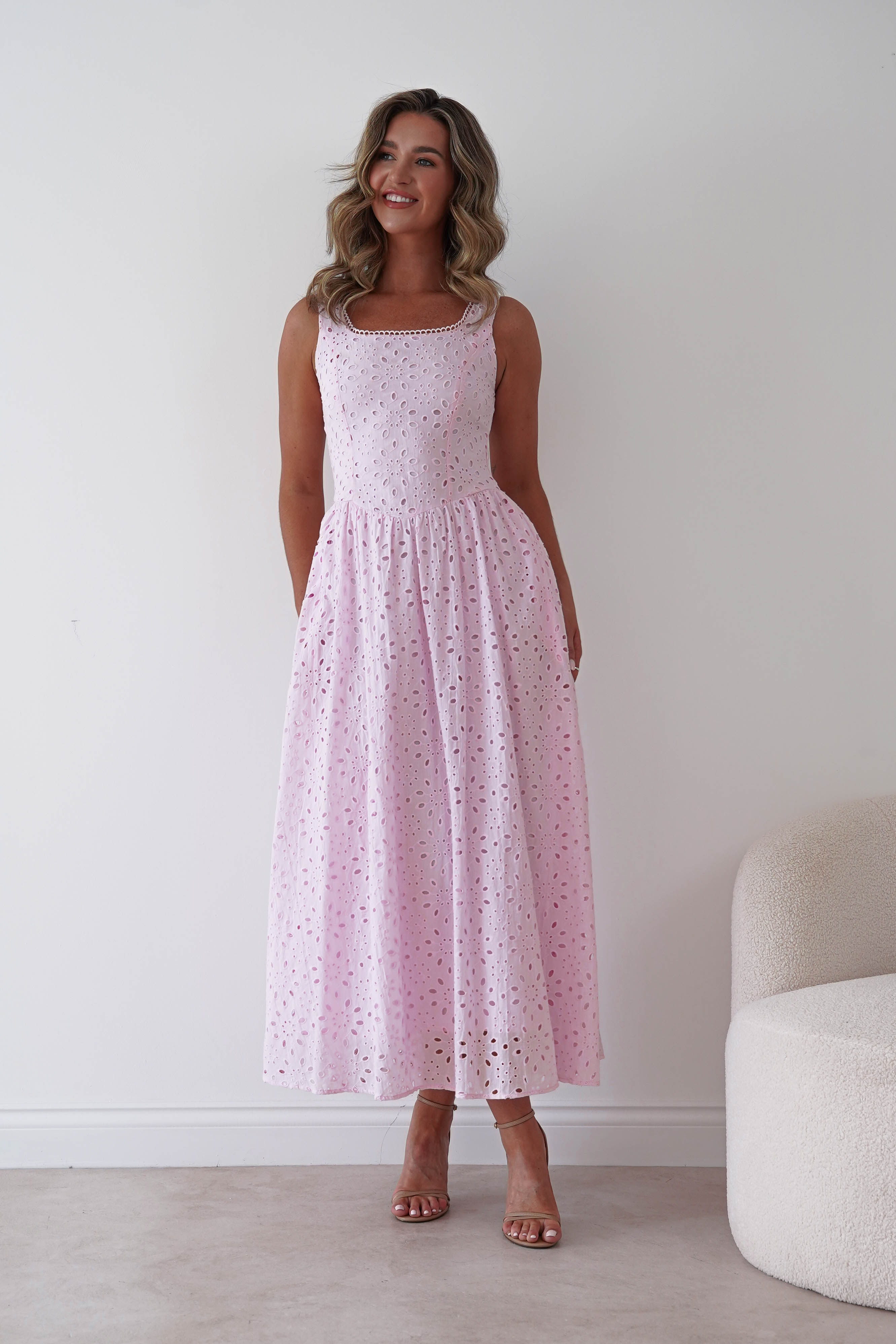 Oh Hello Clothing Women > Clothing > Dresses Petal Skater Cotton Maxi Dress | Pink