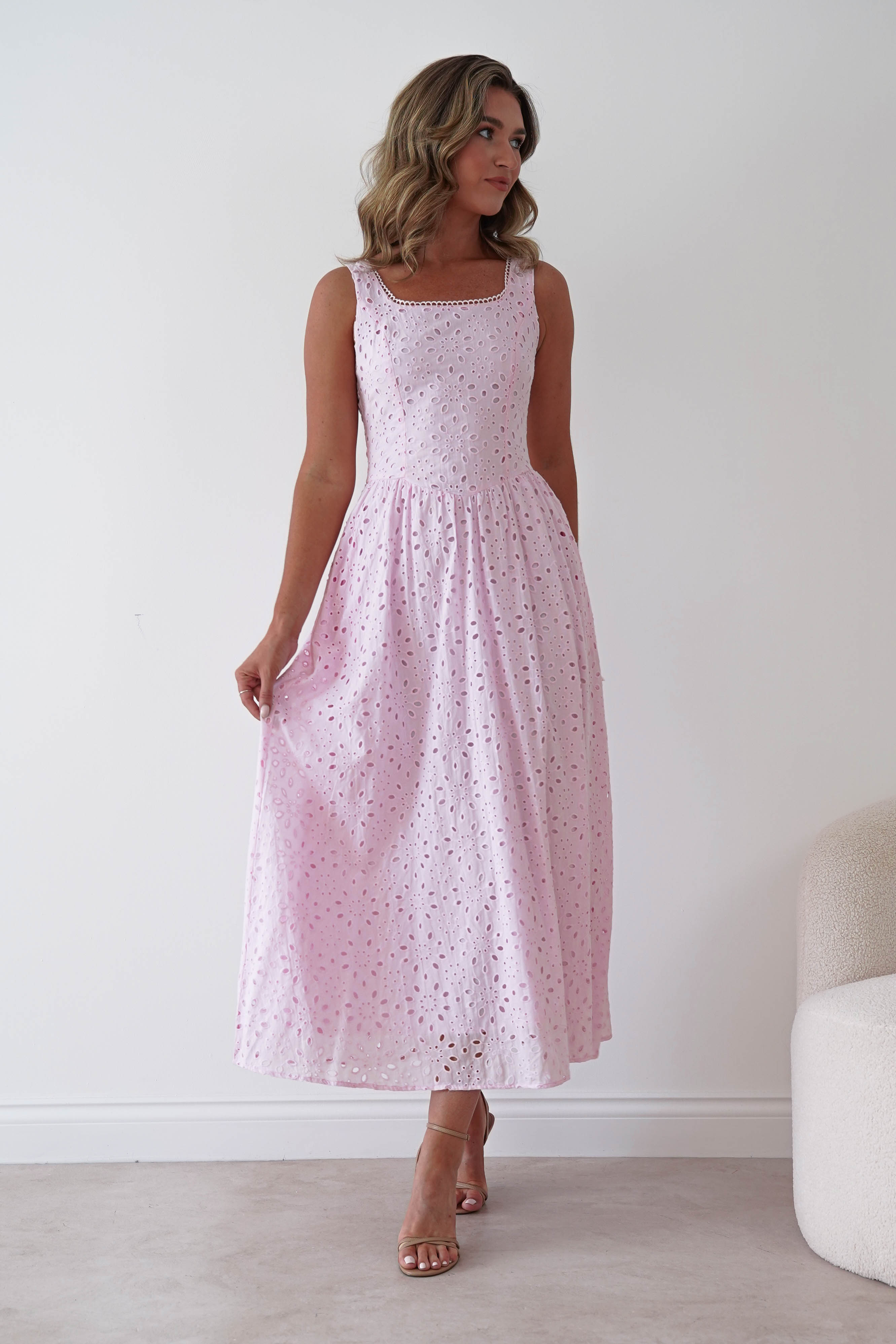 Oh Hello Clothing Women > Clothing > Dresses Petal Skater Cotton Maxi Dress | Pink