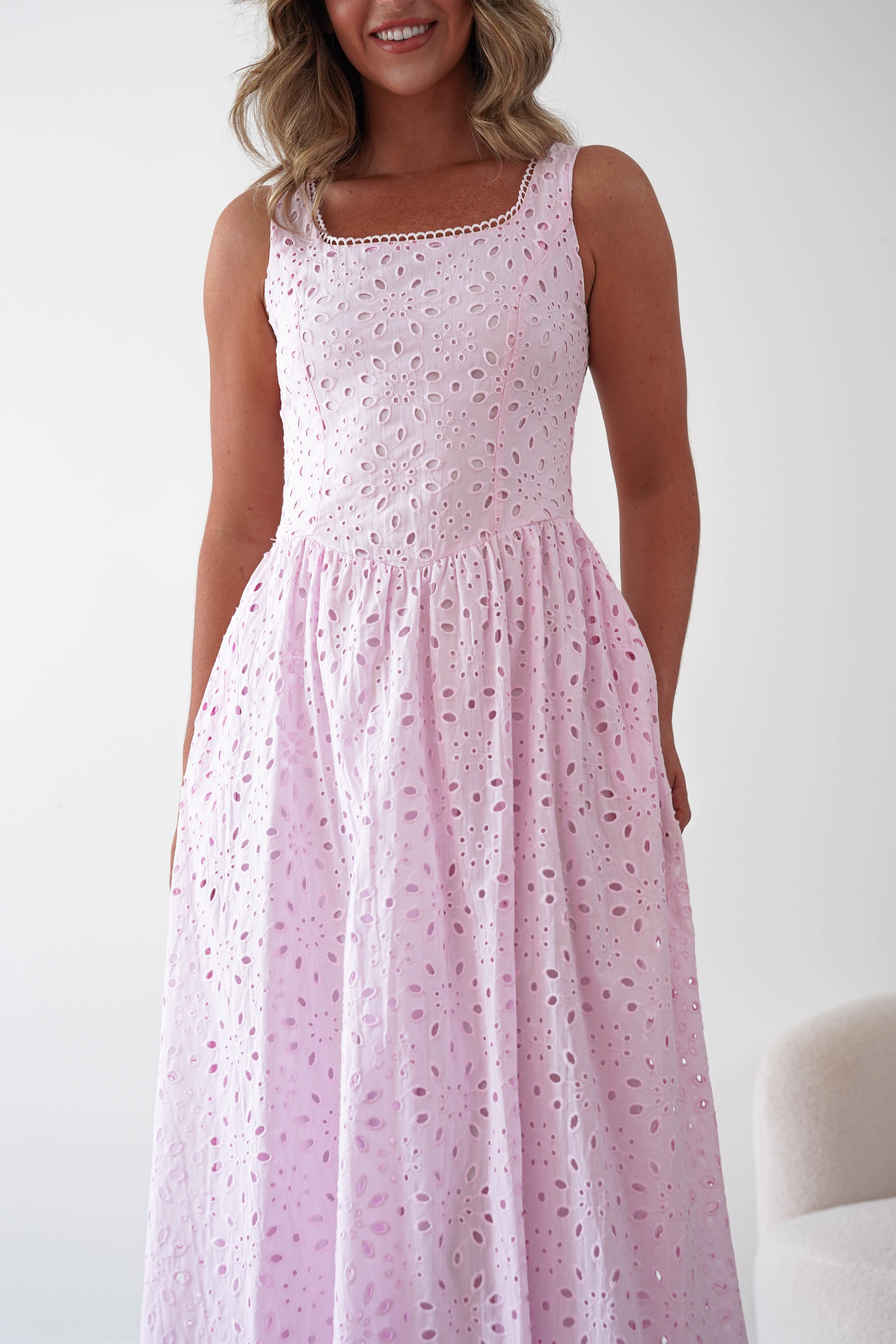 Oh Hello Clothing Women > Clothing > Dresses Petal Skater Cotton Maxi Dress | Pink
