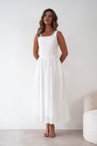 Oh Hello Clothing Women > Clothing > Dresses Petal Skater Cotton Maxi Dress | White