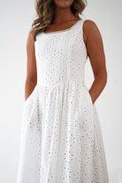 Oh Hello Clothing Women > Clothing > Dresses Petal Skater Cotton Maxi Dress | White