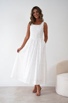 Oh Hello Clothing Women > Clothing > Dresses Petal Skater Cotton Maxi Dress | White