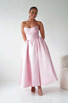 Oh Hello Clothing Women > Clothing > Dresses Phoebe Sweetheart Strapless Midi Dress | Pink