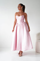 Oh Hello Clothing Women > Clothing > Dresses Phoebe Sweetheart Strapless Midi Dress | Pink