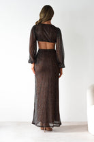 Pietra Plisse Cut Out Maxi Dress Brown | Wedding Guest Dress | Maxi | Oh Hello Clothing