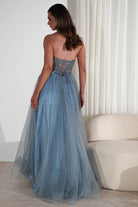 Priscilla Princess Glitter Gown | Dusty Blue | Debs & Prom | Formal Gown | Oh Hello Clothing