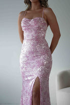 Oh Hello Clothing Dresses > Prom Dresses Rae Bodycon Floral Sequin Maxi Gown | Pink