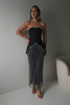 Ranla Strapless Bandage Top/Skirt Set | Black | Black Tie | Oh Hello Clothing