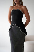 Ranla Strapless Bandage Top/Skirt Set | Black | Black Tie | Oh Hello Clothing
