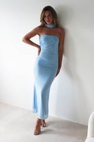 Ravello Strapless Maxi Dress Blue | Wedding Guest Dress | Maxi | Oh Hello Clothing
