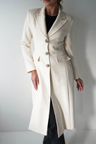 Oh Hello Clothing Blazer & Coats 1*DONE-ATTENTIF-V-2515- CREAM LONG COAT