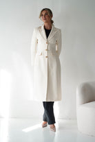 Oh Hello Clothing Blazer & Coats 1*DONE-ATTENTIF-V-2515- CREAM LONG COAT