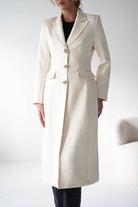 Oh Hello Clothing Blazer & Coats 1*DONE-ATTENTIF-V-2515- CREAM LONG COAT