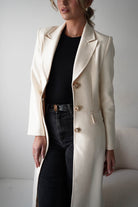 Oh Hello Clothing Blazer & Coats 1*DONE-ATTENTIF-V-2515- CREAM LONG COAT