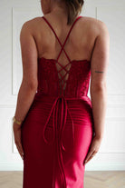 Oh Hello Clothing Dresses > Prom Dresses Raya Embellished Corset Gown | Red