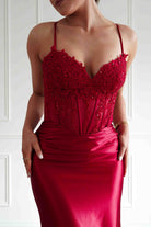 Oh Hello Clothing Dresses > Prom Dresses Raya Embellished Corset Gown | Red
