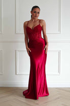 Oh Hello Clothing Dresses > Prom Dresses Raya Embellished Corset Gown | Red