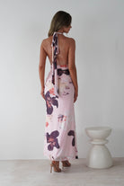 Rhoda Floral Print Mesh Maxi Dress Light Pink | Wedding Guest Dress | Maxi | Mesh | Oh Hello Clothing