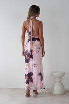 Rhoda Floral Print Mesh Maxi Dress Light Pink | Wedding Guest Dress | Maxi | Mesh | Oh Hello Clothing