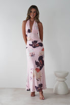 Rhoda Floral Print Mesh Maxi Dress Light Pink | Wedding Guest Dress | Maxi | Mesh | Oh Hello Clothing