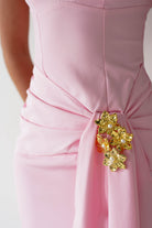 Rina Gathered Waist Midaxi Dress Pink | Wedding Guest Dress | Oh Hello Clothing