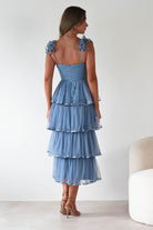Riverina Tulle Layered Midi Dress Blue | Wedding Guest Dress | Midi | Oh Hello Clothing