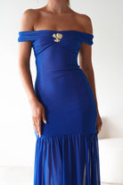 Robin Off The Shoulder Maxi Dress Cobalt Blue | Wedding Guest Dress | Off Shoulder | Maxi | Oh Hello Clothing