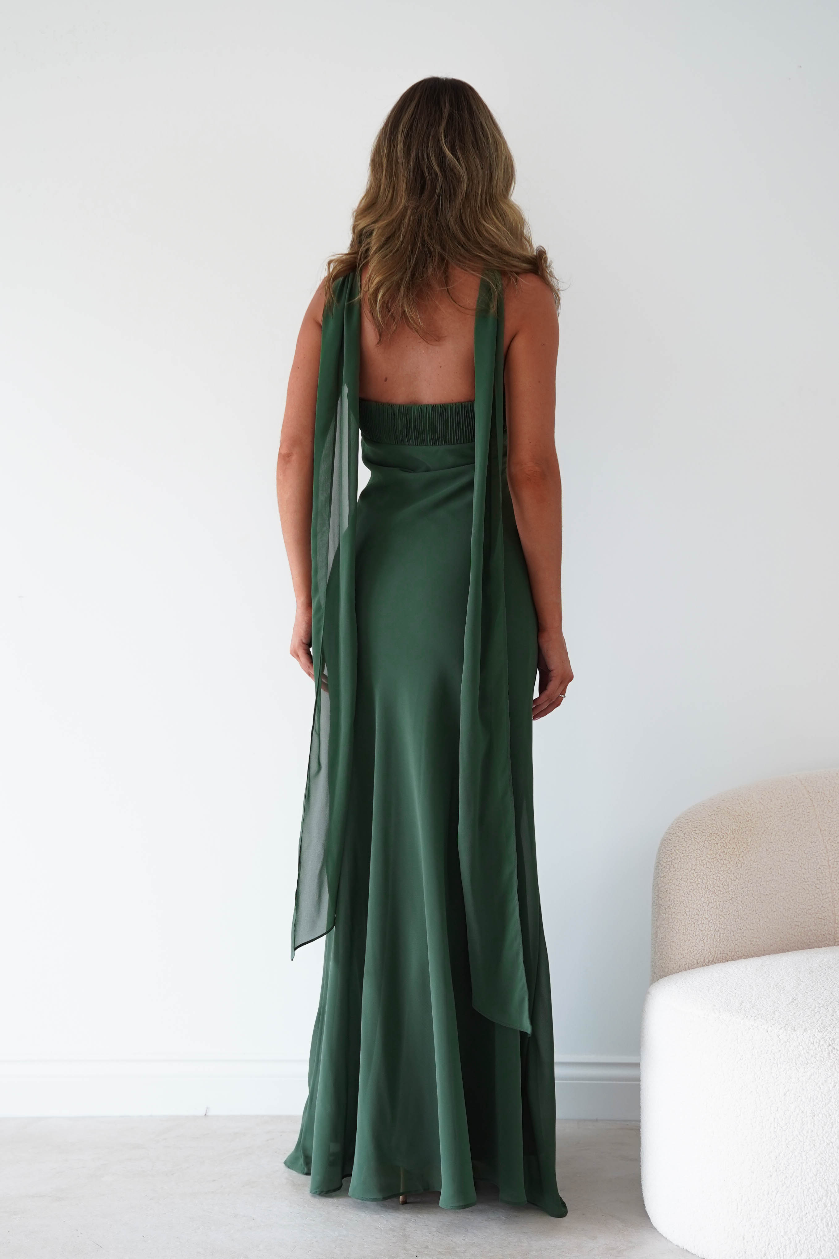Oh Hello Clothing Women > Clothing > Dresses Robyn Strapless Chiffon Scarf Maxi Dress | Green