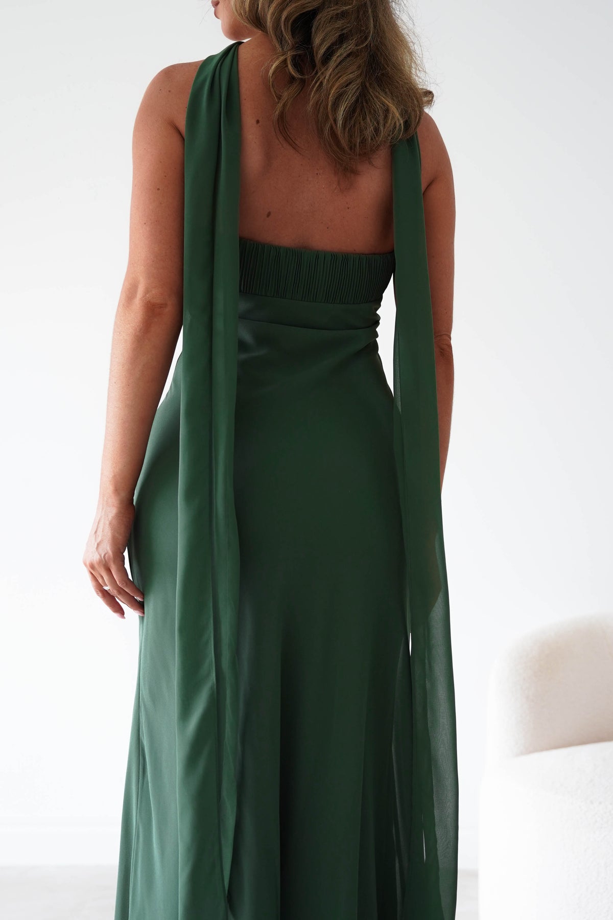 Oh Hello Clothing Women > Clothing > Dresses Robyn Strapless Chiffon Scarf Maxi Dress | Green