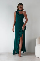 Rosella Ruffle Detail Maxi Dress Emerald | Wedding Guest Dress | Maxi | Oh Hello Clothing