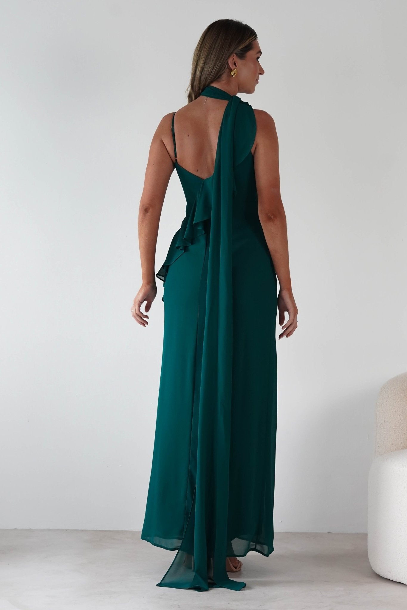Rosella Ruffle Detail Maxi Dress Emerald | Wedding Guest Dress | Maxi | Oh Hello Clothing