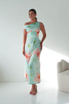 Oh Hello Clothing Women > Clothing > Dresses Rumi Floral Print Off The Shoulder Maxi | Green