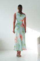 Oh Hello Clothing Women > Clothing > Dresses Rumi Floral Print Off The Shoulder Maxi | Green